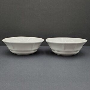 Pfaltzgraff Providence Soup Cereal Bowls White Paneled Stoneware Bowls